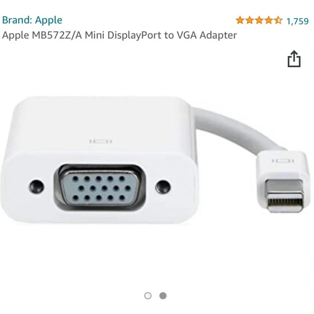 APPLE MAC Mini DisplayPort to VGA Adapter Display Port Genuine Apple Mac Monitor